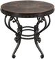Mazin Furniture Jenkins Dark Cherry Round End Table with Tobacco Metal Base -0