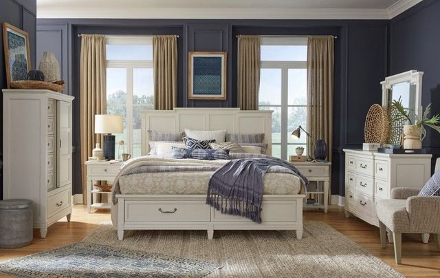 Magnussen Home® Willowbrook Egg Shell White Queen Storage Panel Bed-1