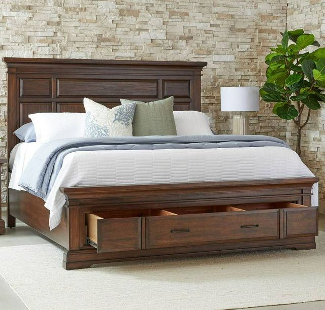 Napa Furniture Design Richmond Brown Eastern King Panel Storage Bed-1