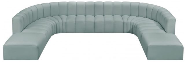 Meridian Furniture Arc 10-Piece Mint Green Vegan Leather Sectional-1