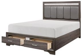 Mazin Furniture Luster Faux-Wood Eastern King Platform Bed-2