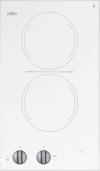 Summit® 12" White Electric Cooktop -0