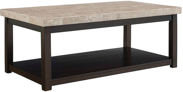 Elements International Kansas Espresso 3-Piece Beige/Espresso Occasional Table Set with Sofa Table-1