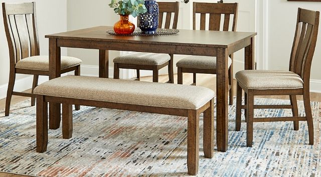 American Wholesale Furniture Everett 6-Piece Brown Dining Set