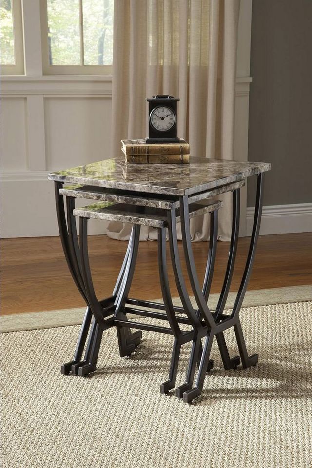 HH2 Home Monaco Matte Espresso Nesting Tables with Black Metal Base-2
