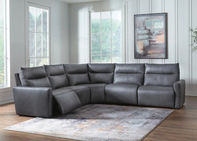 Benchcraft® ModZ 5-Piece Blue Power Reclining Modular Sectional-1