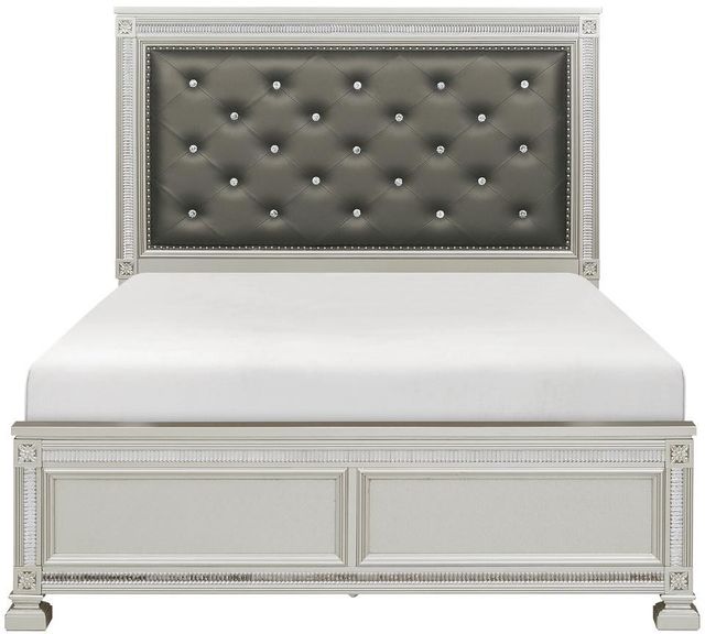 Homelegance® Bevelle Gray/Silver Queen Upholstered Panel Bed-1