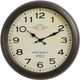 Monarch Specialties Inc. Antique Brown 16" Round Wall Clock with Standard Numbers on Beige Backgroun-0