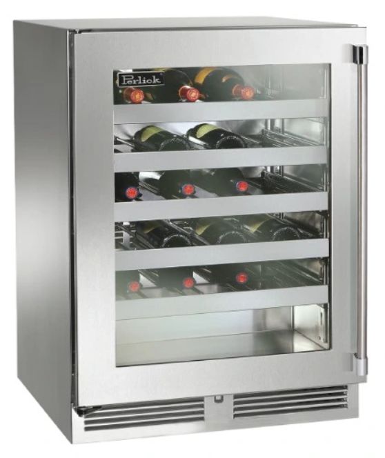 Perlick® Marine & Coastal Series 24" 5.2 Cu. Ft. Stainless Steel Glass Door Built-In Wine Reserve-0