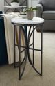 Hammary® Impact White Marble Top Small Round Accent Table with Bronze/Silver Base-2