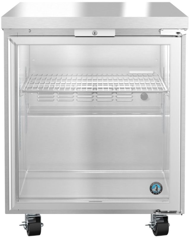 Hoshizaki Steelheart® 27" 6.21 Cu. Ft. Stainless Steel Single Section Undercounter Low Profile Freezer with Full Glass Door-0