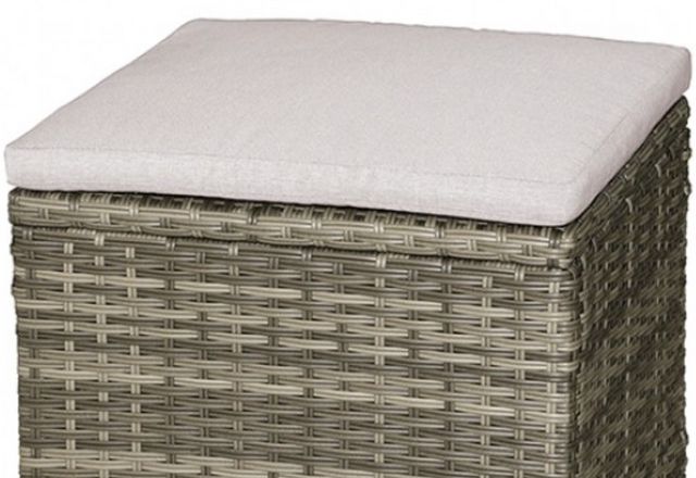 Furniture of America® Antigua 2-Piece Brown/Gray Fabric/Faux Wicker Outdoor Ottoman Set-1