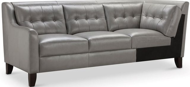 Leather Italia™ Cambria Malibu Gray Left Arm Facing Sofa-0