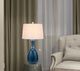 Cal® Lighting & Accessories Gourd Style 2-Piece Antique Blue Luster Table Lamp Set-3