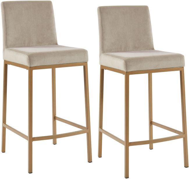 Worldwide Homefurnishings Inc. Diego 2-Piece Aged Gold/Beige Counter Stool Set