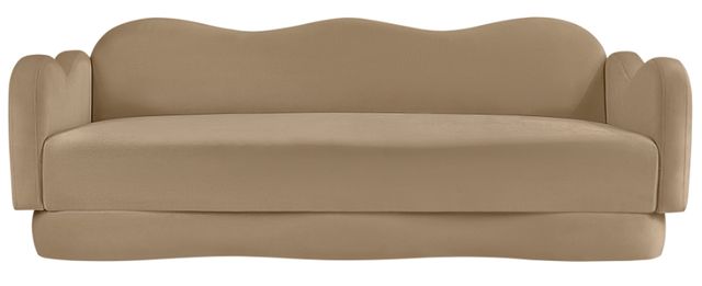 Meridian Furniture Bloom Camel Velvet Upholstered Sofa-1