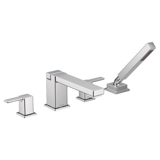 Moen® 90 Degree Chrome Two-Handle High Arc Roman Tub Faucet-1