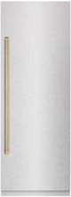 ZLINE Autograph Edition 30" 16.7 Cu. Ft. Column Refrigerator in Satin Stainless Steel with Graphite Gray Interior and Champagne Bronze Accents-0