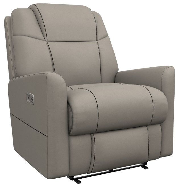 La-Z-Boy® Sparrow Dove Gray Leather Power Wall Recliner with Headrest and Lumbar-0
