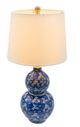 A & B Home Blue/White 13"  Two-Tiered Ceramic Vase Lamp-2