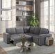Global Furniture USA U2660-6 4-Piece Corduroy Curved Sectional with Pull Out Sofa Bed-1