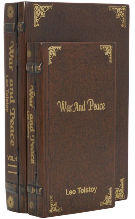Deco Marche 2-Piece Brown Storage Faux Book Decorative Box Set-0