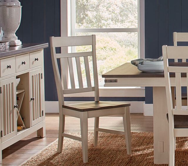 A-America® Bremerton Oyster/Saddle Dust Splatback Dining Side Chair-1
