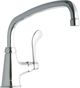 Elkay Chrome Single Hole Single Control Faucet with 12" Arc Tube Spout and 4" Wristblade Handle-0