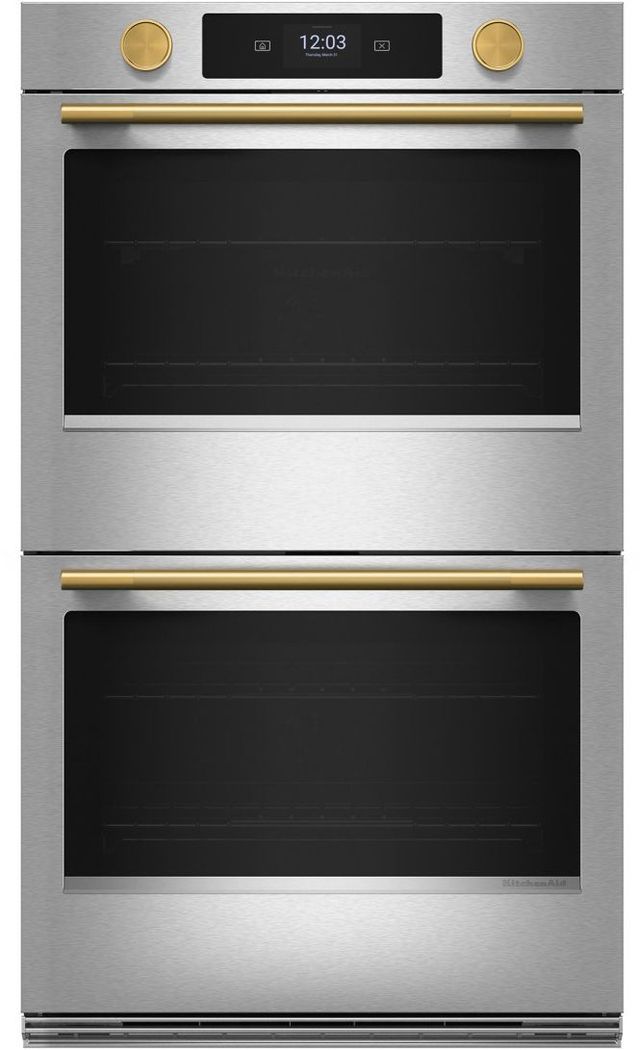 KitchenAid® 30" Brass Double Wall Oven and Microwave Combo Handle and Knob Kit-2
