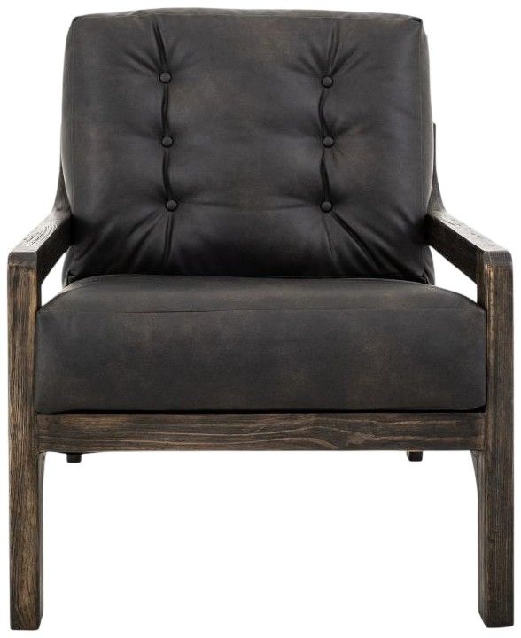 International Furniture Direct Balam Black/Stained Dark Accent Chair-1