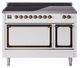 Ilve® Nostalgie II Noblesse 48'' White Pro Style Induction Range with Burnished Trim-0