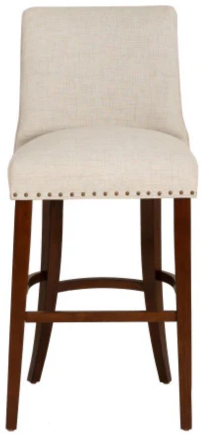 Powell® Auden Beige/Natural Espresso Bar Stool-3
