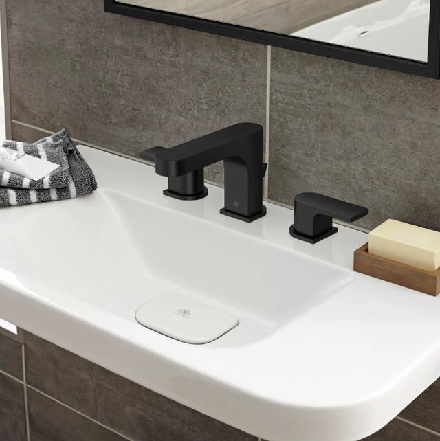 DXV Equility® Matte Black 2-Handle Widespread Bathroom Faucet with Lever Handles-2