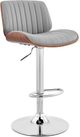 Armen Living Brock Gray/Chrome/Walnut Bar Stool-0
