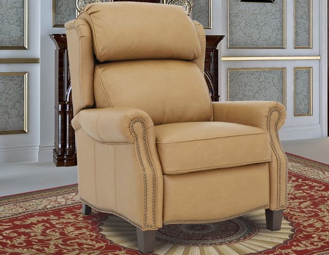 BarcaLounger® Meade Santa Fe Brandy Leather Manual Recliner-2