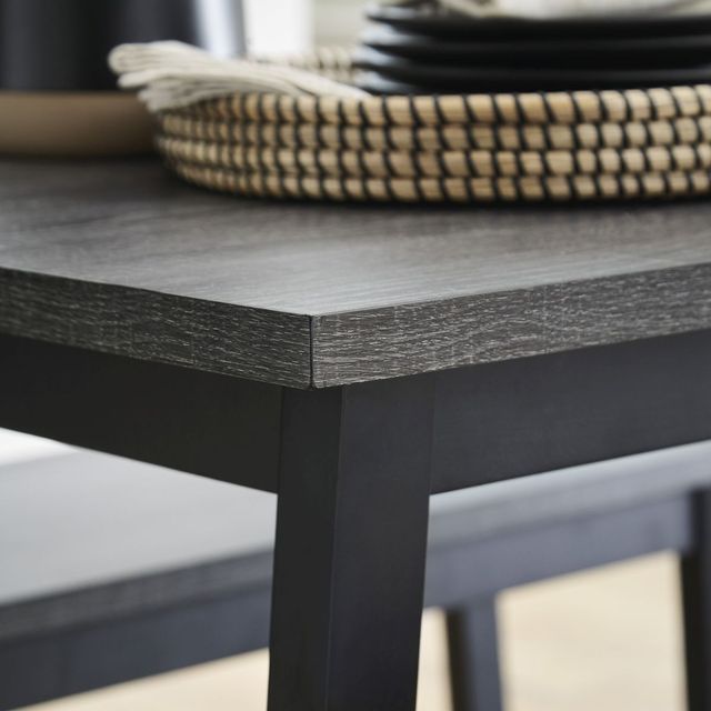 Signature Design by Ashley® Garvine 3-Piece Black/Gray Table and Bench Set-1