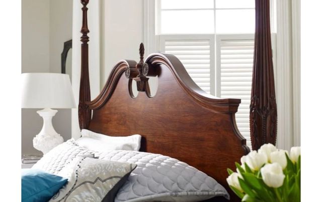 Kincaid® Hadleigh Clear Black Cherry Rice King Carved Bed-1