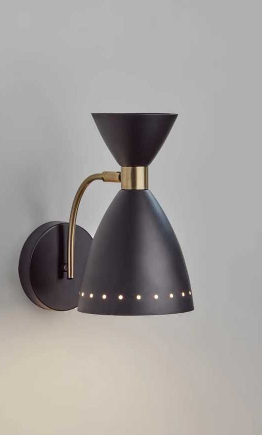 Adesso® Oscar Black Wall Light-3