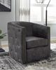 Signature Design by Ashley® Brentlow Distressed Black Swivel Chair-4