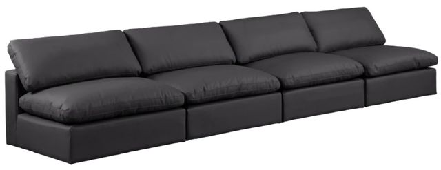 Meridian Furniture Comfy 4-Piece Black Armless Sofa-0