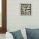 YHD Distressed White Square Wooden Wall Clock-1