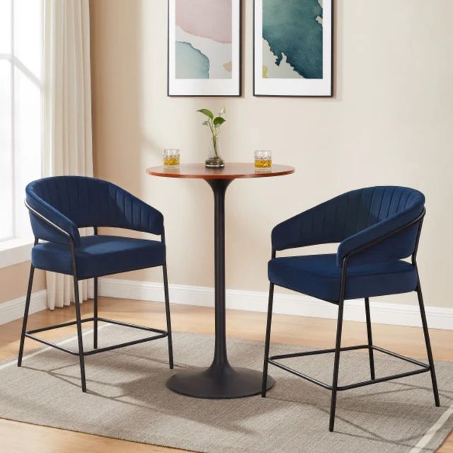 Linon Portland 2-Piece Navy Counter Stool-1