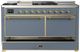 Ilve® Majestic III 60" Blue Gray Pro Style Dual Fuel Liquid Propane Range with Griddle and Brass Trim-2