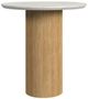 Elements International Sylvie White Faux Marble Top End Table with Natural Base-0