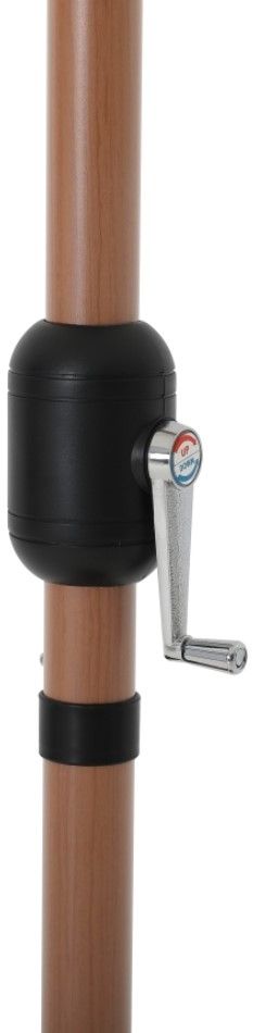 Meridian Furniture Amalfi White/Teak Aluminum Outdoor Patio Umbrella and Round Base-3