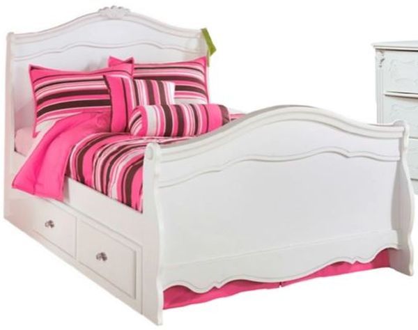 Signature Design by Ashley® Exquisite 2-Piece White Full Sleigh Bed Set-1