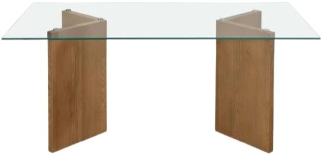 Modus Furniture One Glass Top Dining Table with White Oak Base-2