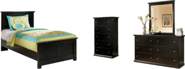 Signature Design by Ashley® Maribel 4-Piece Black Twin Youth Storage Panel Bed Set-0