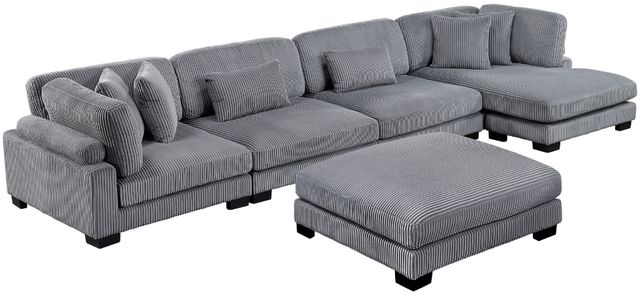Homelegance® Traverse 5-Piece Gray Modular Sectional with Reversible Chaise and Ottoman-0