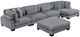 Homelegance® Traverse 5-Piece Gray Modular Sectional with Reversible Chaise and Ottoman-0
